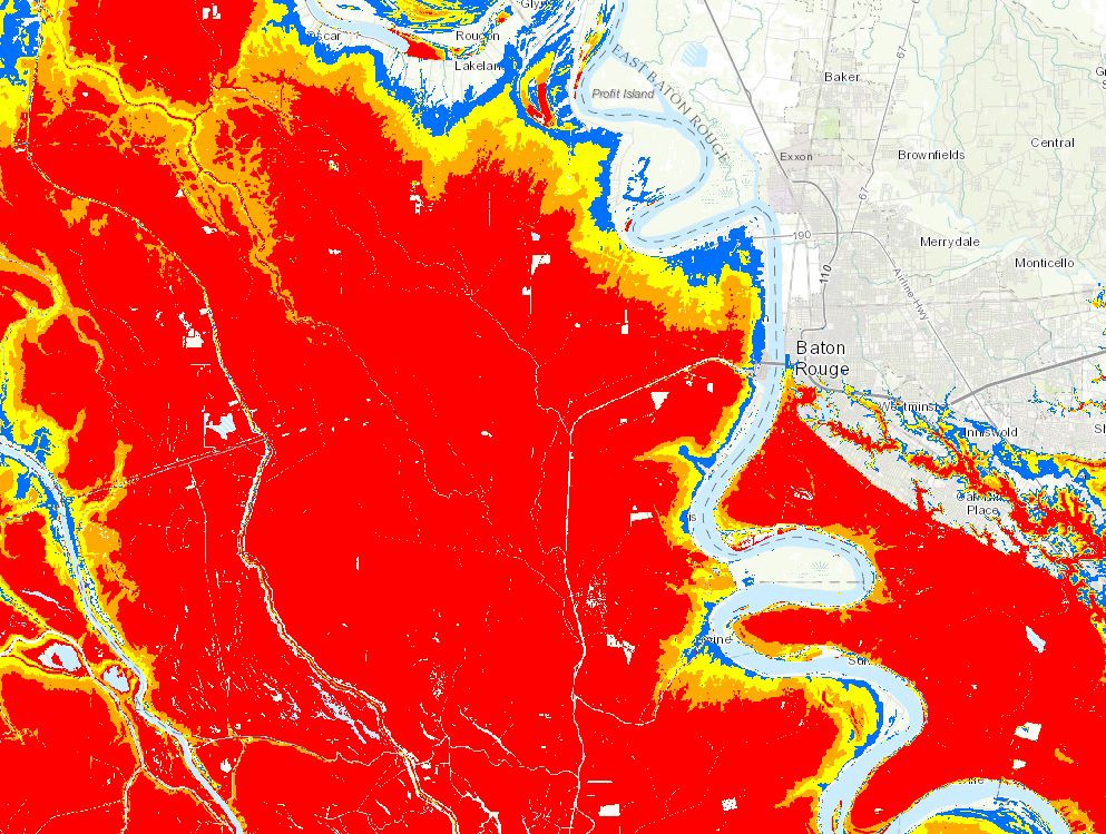 Baton Rouge flood map